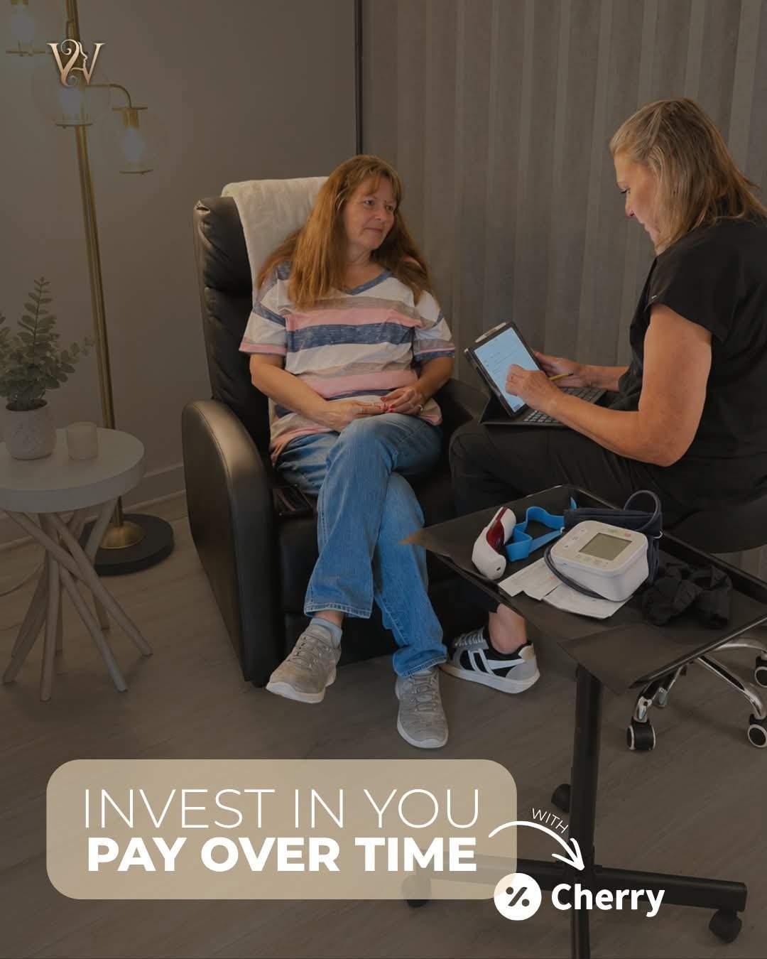 A one-on-one consultation at Worth It Beauty and Wellness